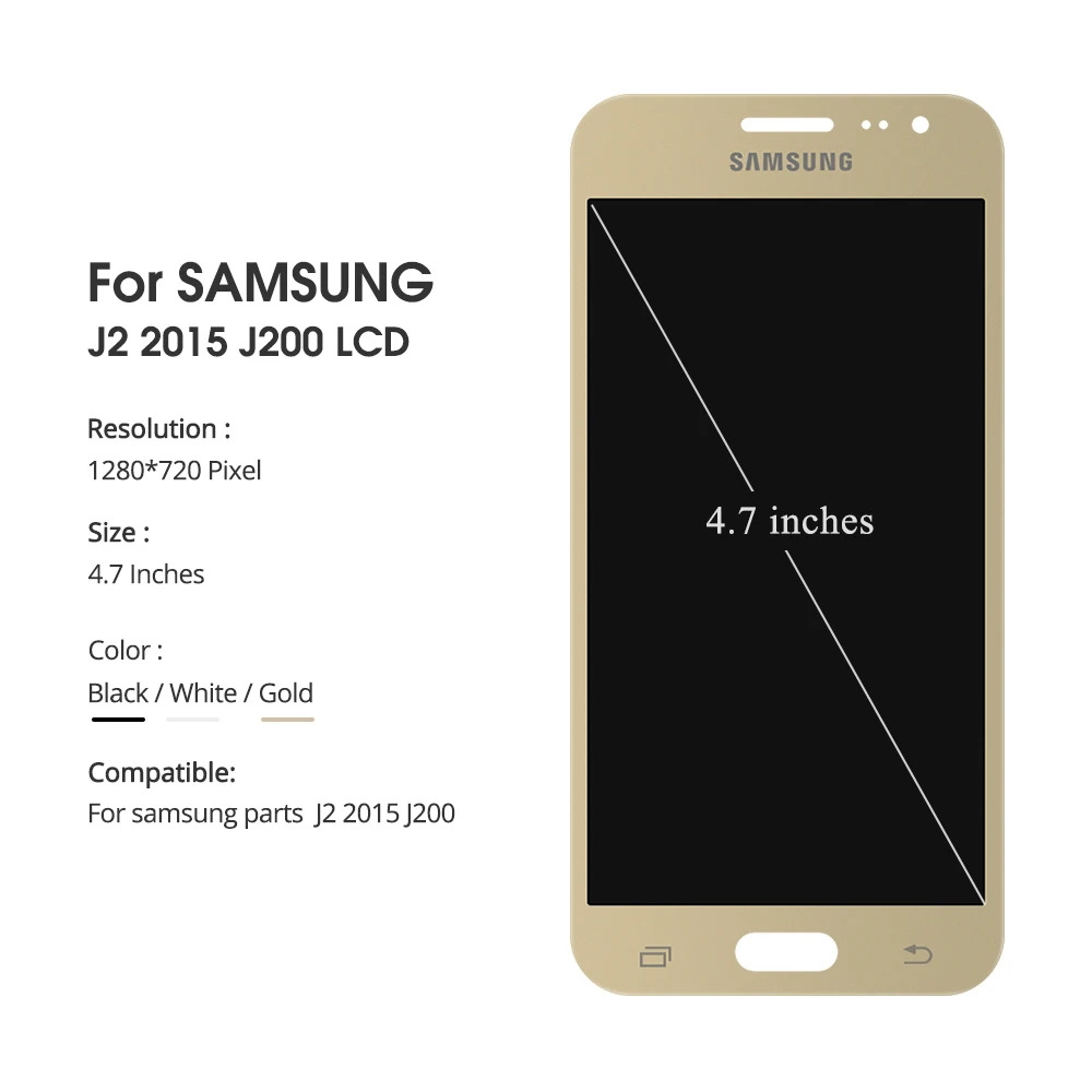 4,7 ''AMOLED lcd для samsung Galaxy J2 J200 lcd для J2 J200F lcd дисплей сенсорный дигитайзер экран сборка Замена