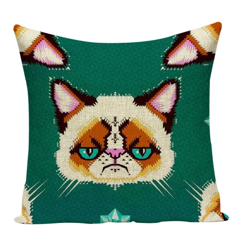 L499-8 Животные kawaii квадратная Подушка Чехол Декоративные декоративная наволочка для подушки чехлы на заказ диванные подушки милый кот наволочки - Цвет: L499-8