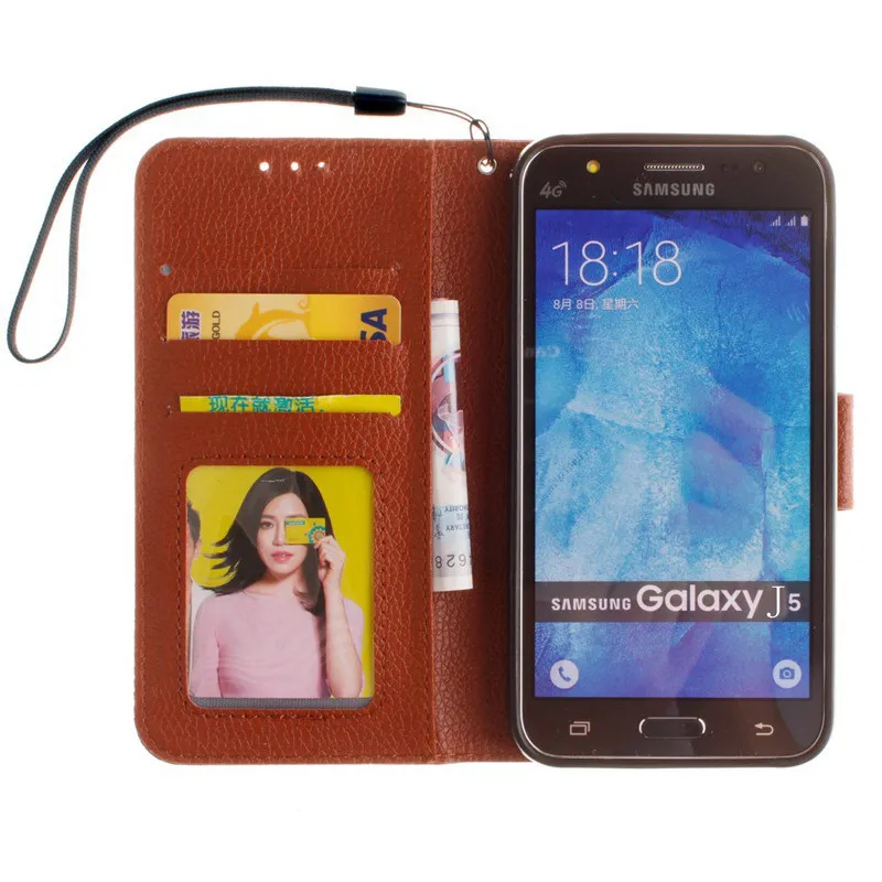 luxury litchi Leather Case for Samsung Galaxy J5 2016 J510 J510F J510G J510Y J510M Phone Cases Cover with stand card holder |