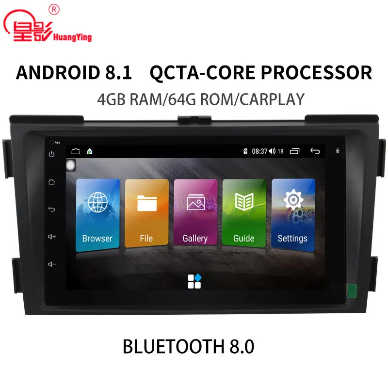 online 9.66 Polegada Tela De Toque Divisão Vioce Controle Android 8.1 Octa Núcleo Carro GPS Navi Multimedia Video Player Para Hyundai Sonata NFC