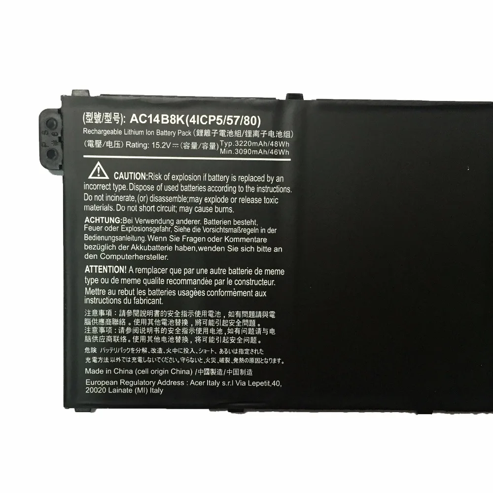 15,2 V 46wh 48wh AC14B8K ноутбук Батарея для acer Aspire V3 V3-371 V3-371-30FA AC14B8K
