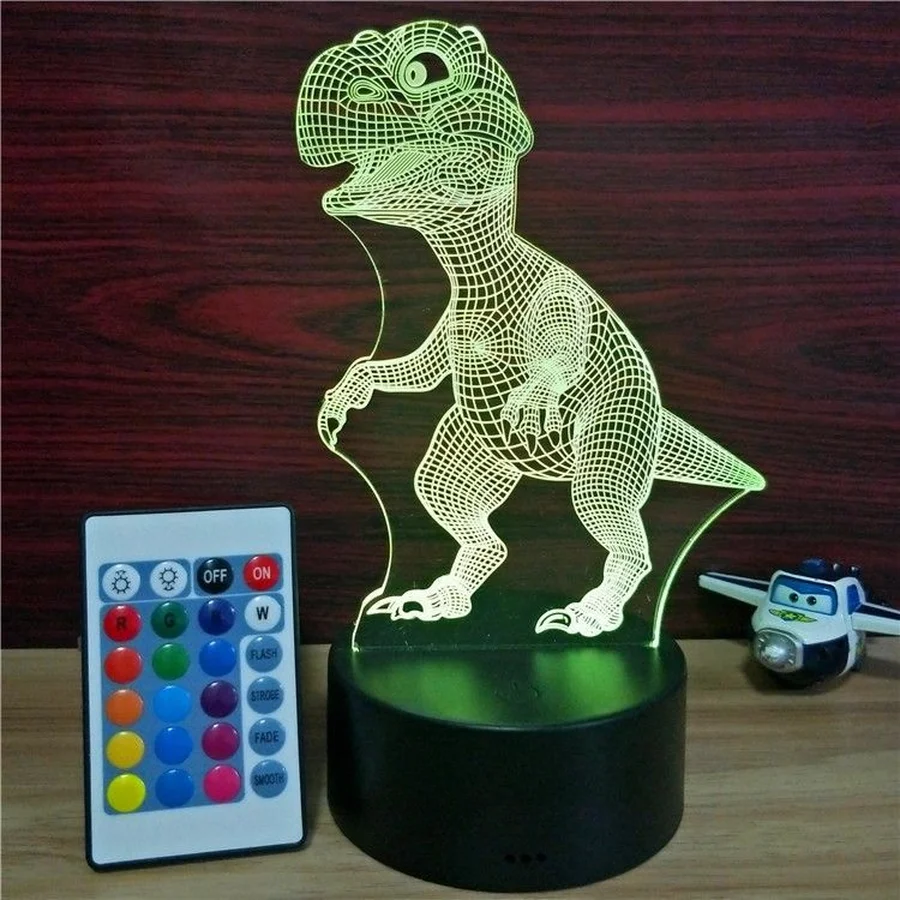 Динозавр annimal акриловый 3D светодиодный ночник USB креативный сенсорный маленький
