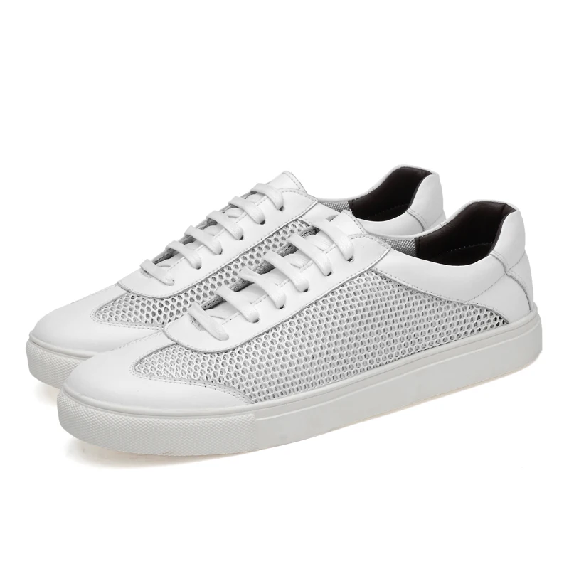 Size 38~46 men's genuine leather shoes HECRAFTED Fashion Comfortable male sneakers#AB711 | Обувь