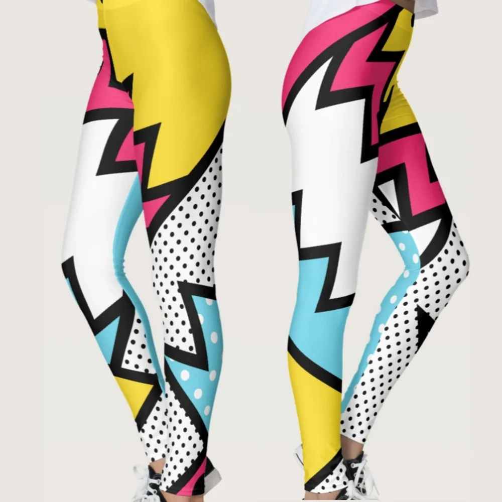 Quickitout Новое поступление сексуальные женские леггинсы в черный и белый горошек с