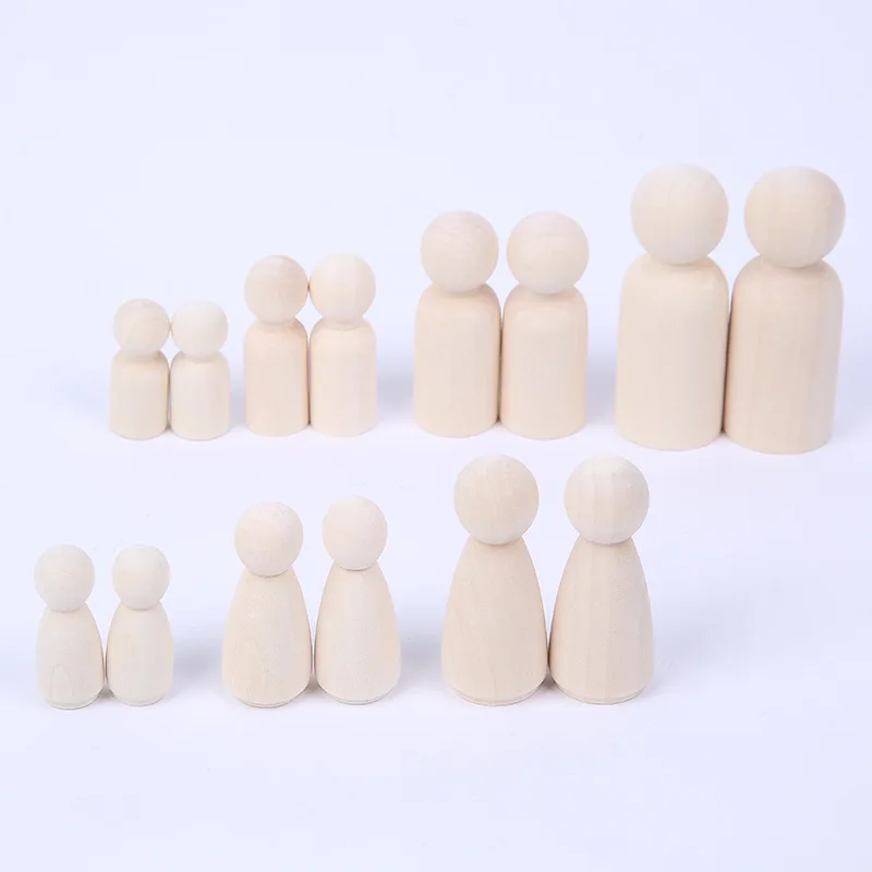 50pcs/lot Boys Girls Shape Natural Wood Beads DIY Children Graffiti Toys Accessories Loose Wooden 35mm 43mm 53mm 65mm | Украшения и