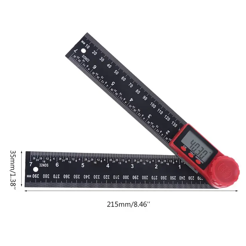 2в1 цифровой транспортир Угол Finder линейка для кроны, обрезки, деревообработки " 200 мм