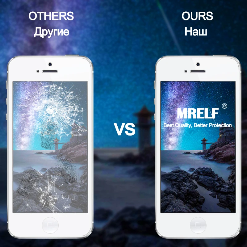 MRELF закаленное стекло для iPhone 5 S SE Защитная пленка экрана на | Мобильные телефоны и