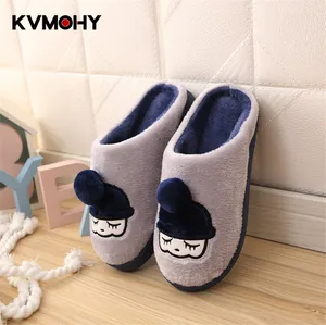 Домашние тапочки для мужчин и женщин, теплые тапочки, мультяшный рисунок, Симпатичные шлепанцы для пола, тапочки для пар, Осень-зима