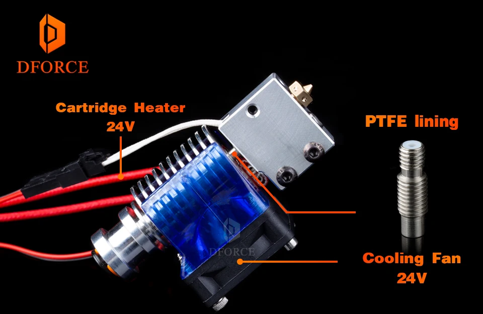 DFORCE BMG экструдер вулкан HOTEND MK8 Боуден экструдер двойной привод экструдер для 3d принтера высокая производительность для I3 printe