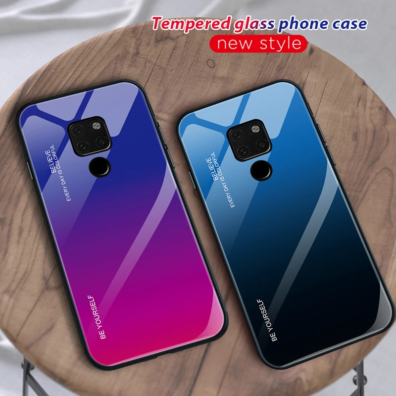 Градиент Аврора закалённое Защитное стекло для huawei mate 20 Pro 10 Lite красочный