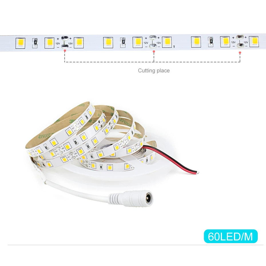 Сенсорный выключатель с регулируемой яркостью 4040 SMD Светодиодная лента 12 В 5 м 110 В 220 В светодиодный гибкий светильник, Диодная лента, светодиодный светильник под шкаф, Кухонный Светильник