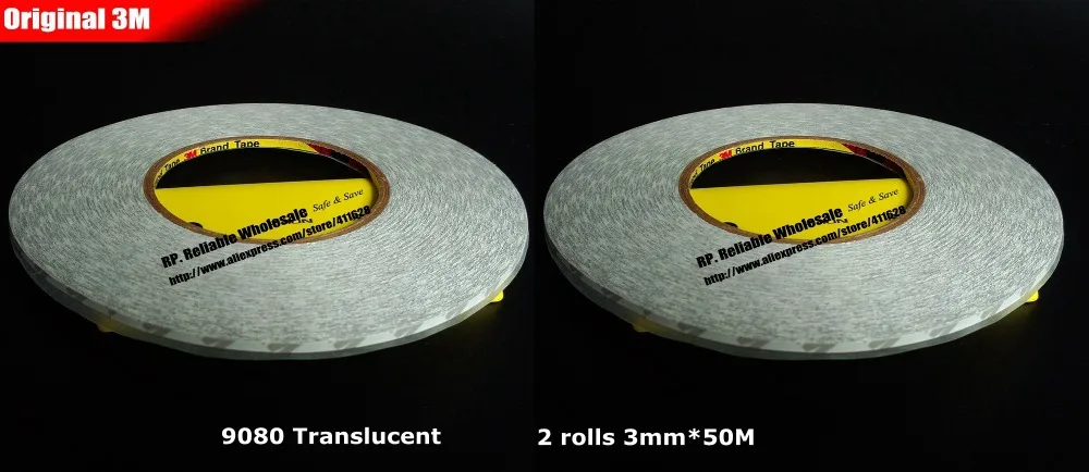

2x (3mm*50M) 3M 9080 Double Sided Tissue Tape Adhesive for LED Strip, Phone Pad Tablet LCD Touch Panel/ Screen Glass Repair