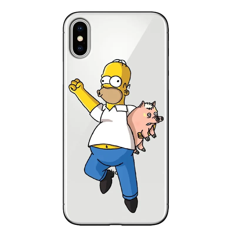 Прозрачный мягкий чехол для телефона из ТПУ с изображением Симпсонов iPhone 11 11Pro MAXX