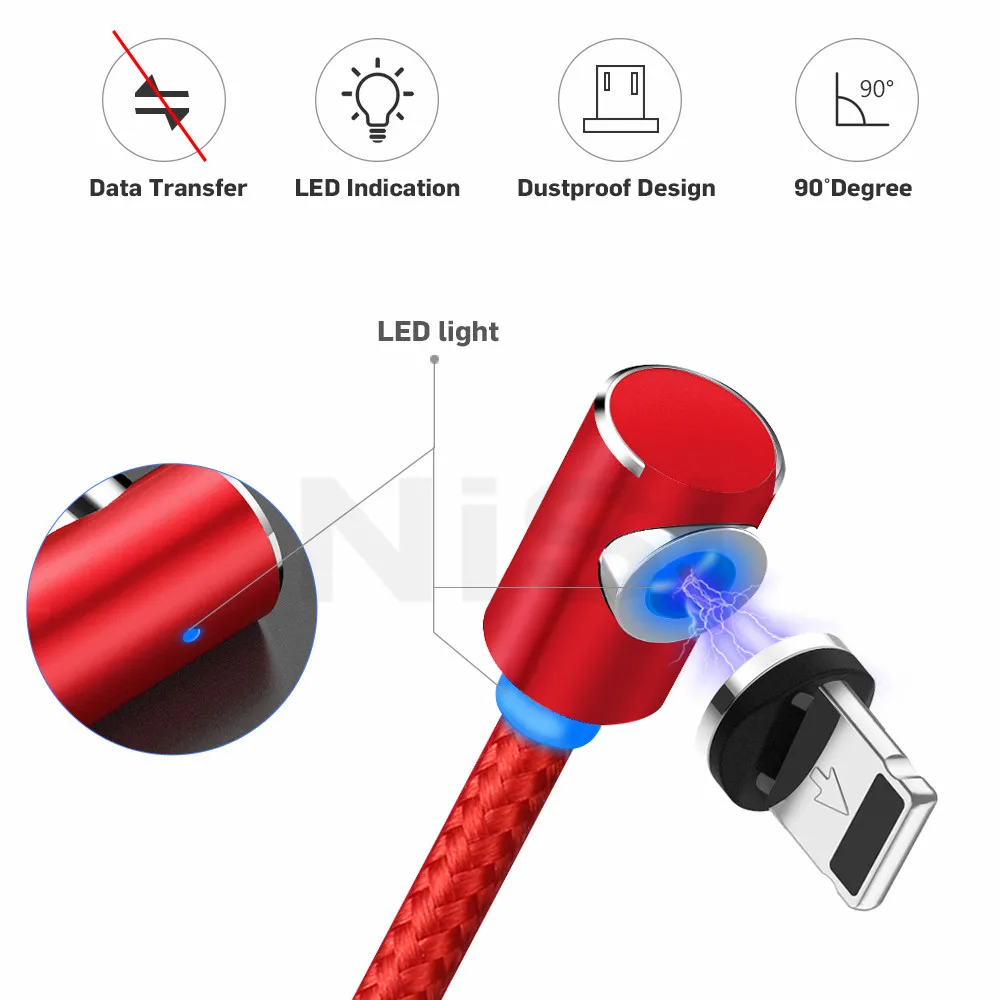 90 л форма LED Магнитный 2.1A Быстрая зарядка Micro USB IOS TypeC кабель зарядное устройство