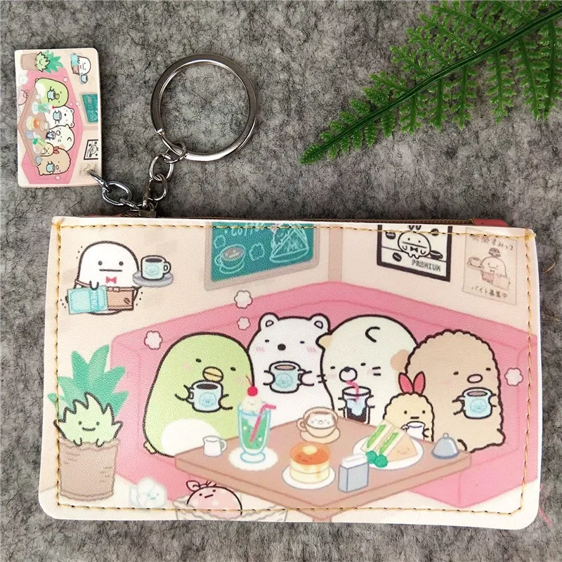Мультяшные кошельки sumikko guurashi, женские Мини-кошельки, держатель для карт, Дамский ключ, сумки для денег для девочек, кошелек, Детский кошелек
