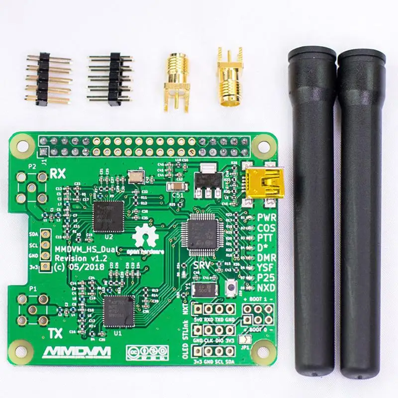 Adeeing MMDVM_HS_Dual_Hat Duplex MMDVM Hotspot P25 DMR YSF NXDN Pi Revision 1 3 + OLED|Детали и аксессуары для приборов|