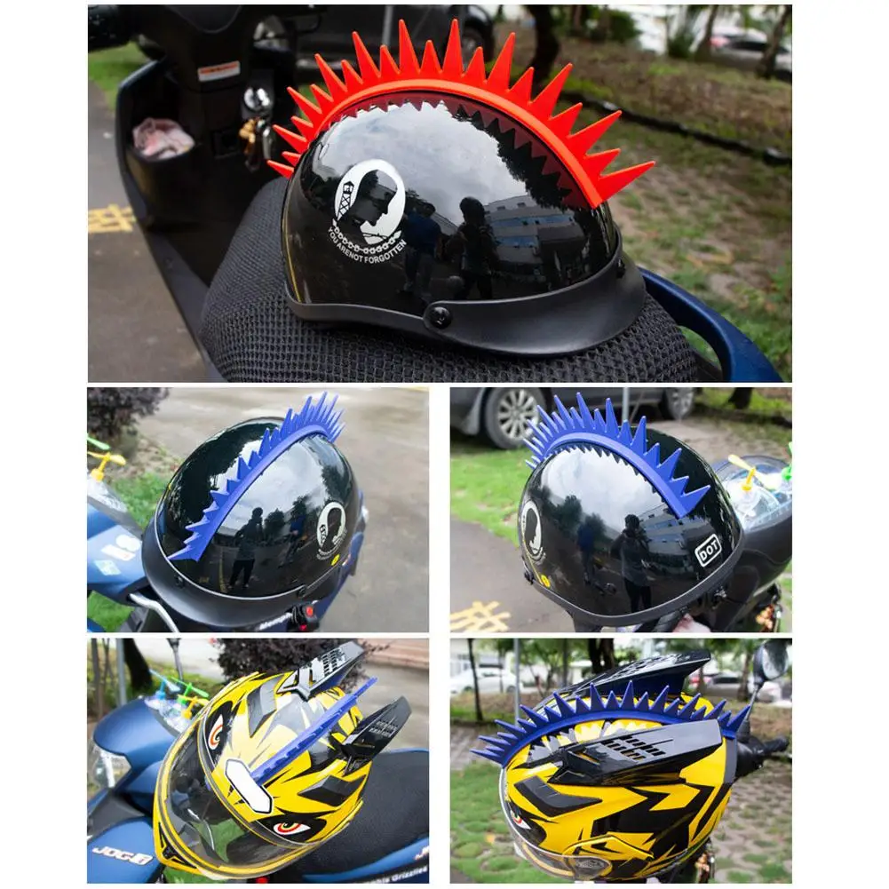 Забавный мотоциклетный Dirtbike резиновый шлем Mohawk Peel Stick шипы Полнолицевые шлемы