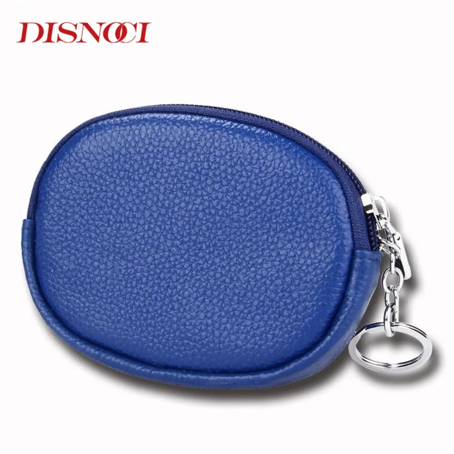 

DISNOCI Mini Fashion Women Wallets Circle Cow Leather Key Wallet Female Zipper Clutch Coin Purse Ladies Card Wallet