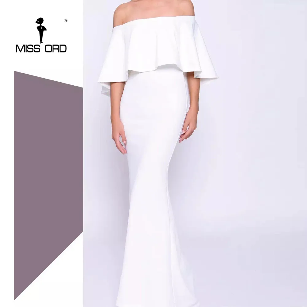 Yesexy 2018 сексуальная Slash шеи Off Shoulder Ruffle Летнее белое элегантное платье макси VR8539 |