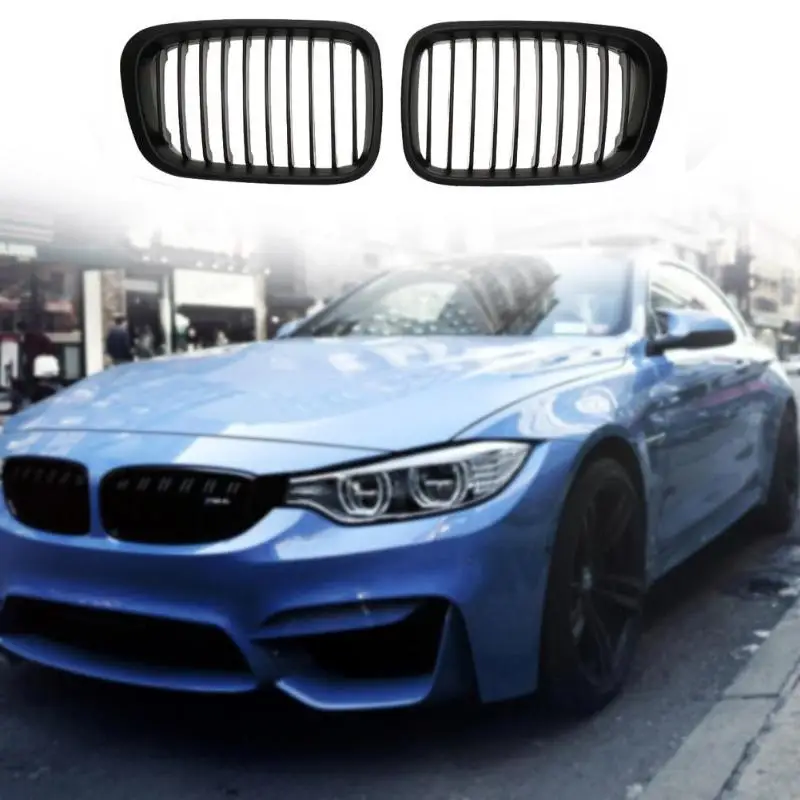 1 пара ABS Матовый черный автомобиль Передняя ножная решетка гоночные грили для BMW
