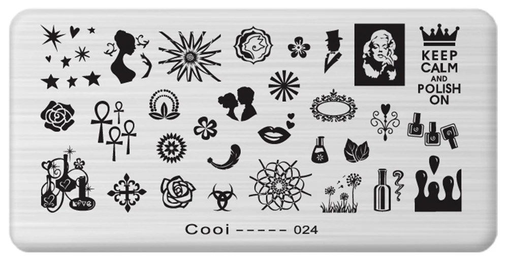 Pinpai Nail Stamping Plates Flower Geometric Heart Nature Series Nail Template Stamp Image DIY Nail Designs Manicure Stamp Plate