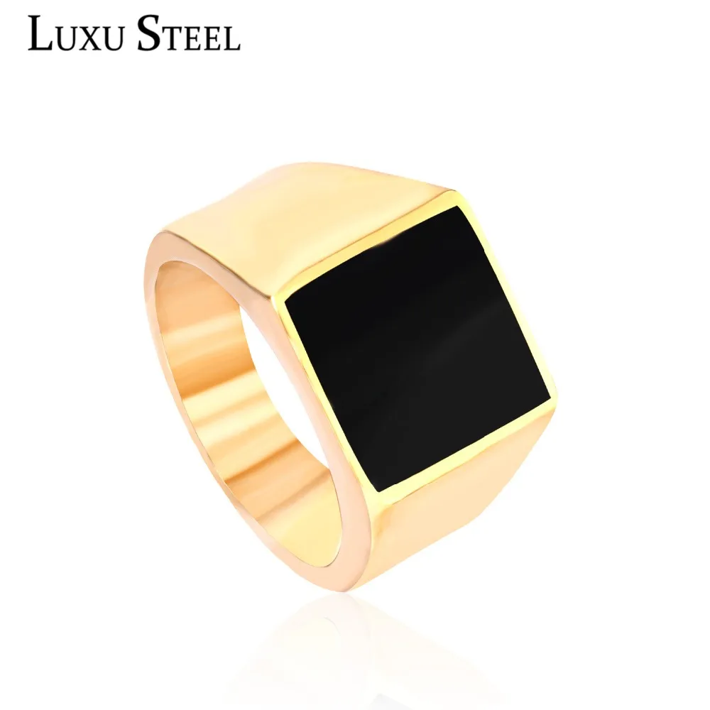 LUXUSTEEL черные кольца мужские ювелирные изделия из нержавеющей стали большой