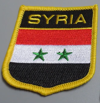 Badge Shield Patch Нашивки с вышивкой национального флага и Металлический Нагрудный значок с флагом - Цвет: Badge Shield Patch