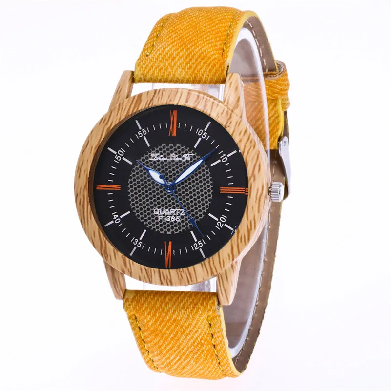 F Природа деревянные часы минималистичные часы Bamboo джинсовые Модные женские дизайнерские часы Элитный бренд известный Montre Femme A40 - Цвет: F