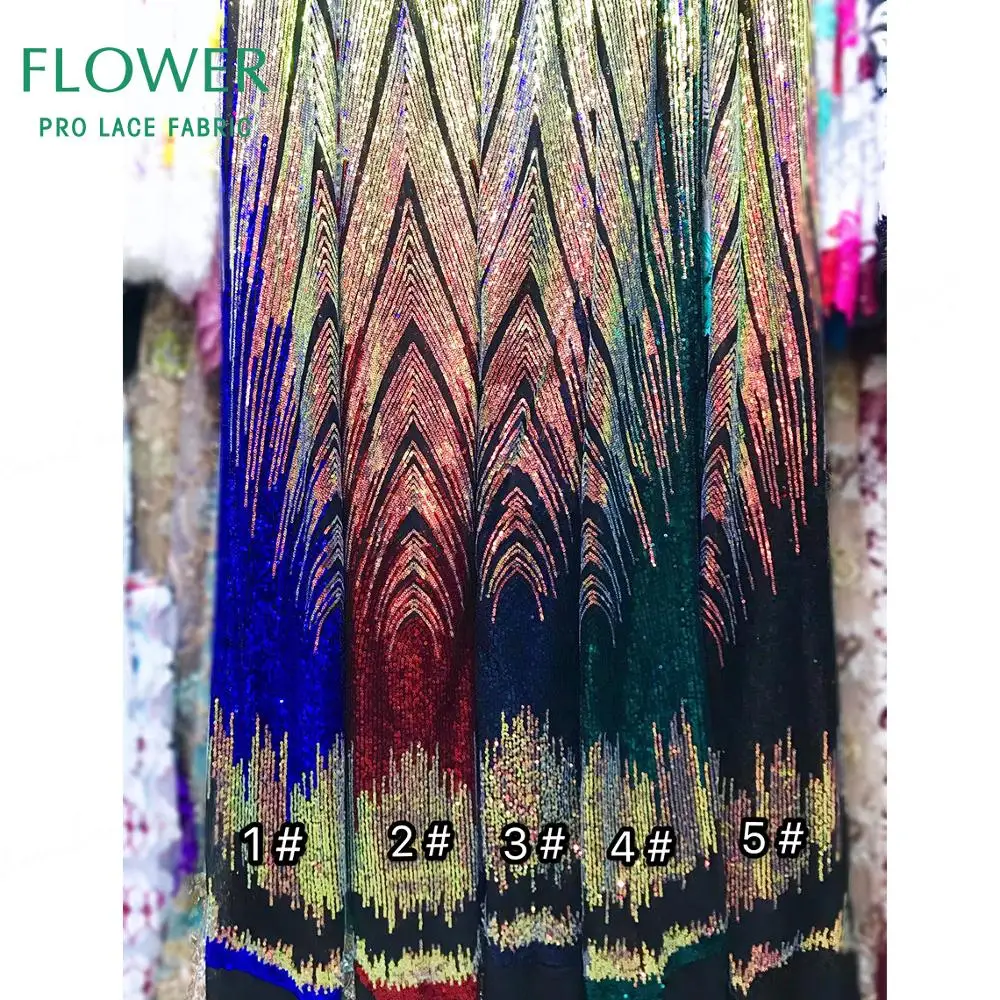 Золотая и синяя кружевная ткань с блестками блестящий дизайн в нигерийском стиле