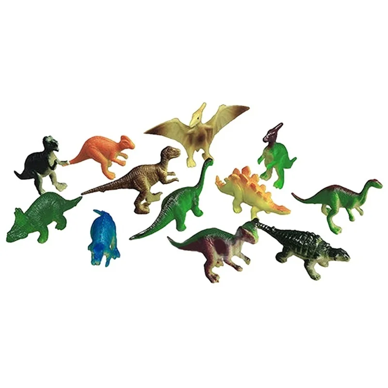 12Pcs Dinosaur solid Assorted Figures Park PVC Play Prehistoric Toy Set Kids Gift simulation wild animal toys | Игрушки и хобби
