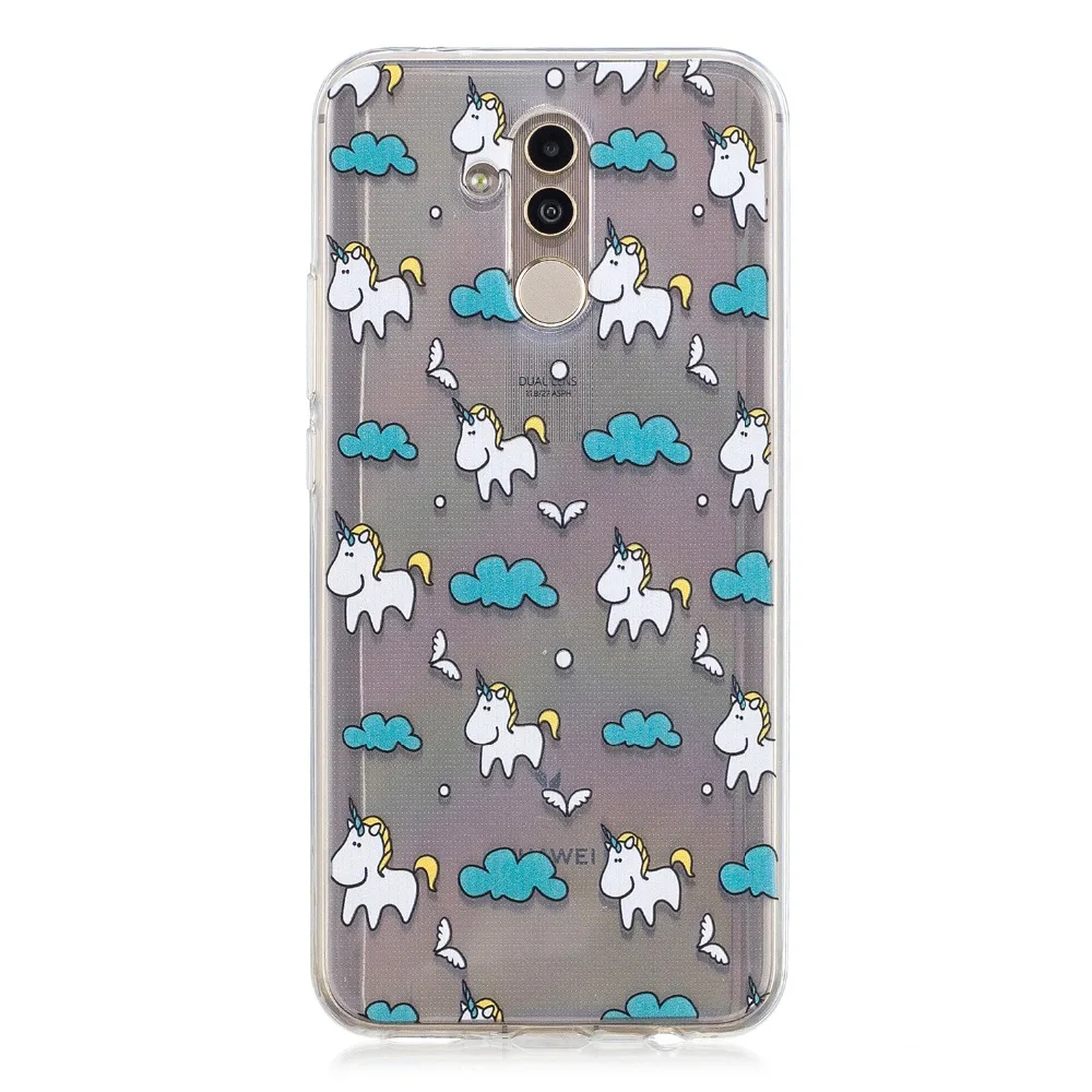Силиконовый чехол для huawei mate 20 lite fundas hoesje Cute funny piza Unicorn Watermeboom tpu Lite