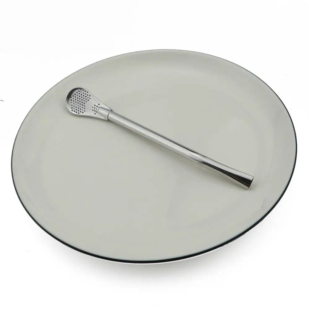1Pcs 15.5cm Silver 1 шт. соломенная Металическая цепочка из нержавеющей стали с питьевой Чай трубка для травяного чая мате Gourd колено фильтр-соломинка ложка фильтрованная покрытие розовое золото - Цвет: 1Pcs 15.5cm Silver