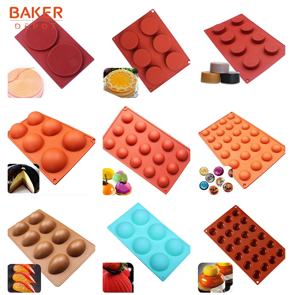 BAKER DEPOT силиконовые формы для торта кондитерские выпечки круглой формы мыло желе пудинг льда силиконовые формы шоколад конфеты помадка