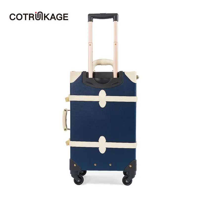 COTRUNKAGE 20 &quot 26&quot Ретро PU кожаный винтажный чемодан Дамский мужской на колёсиках