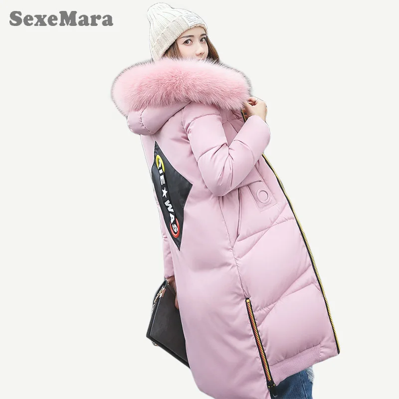 Sexemara Новинка 2017 года зимняя куртка Для женщин красочные молния Алфавит моды