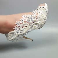 new white wedding shoes woman fashion shoes high heels party dress shoes bride peep toe open side platform shoes female
