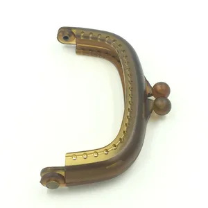 2 шт.лот Новая мода кофе пластиковая дуга Рамка Поцелуй застежки фермуары замок DIY монеты кошелек сумка сумки ручки клатч 9x5 см