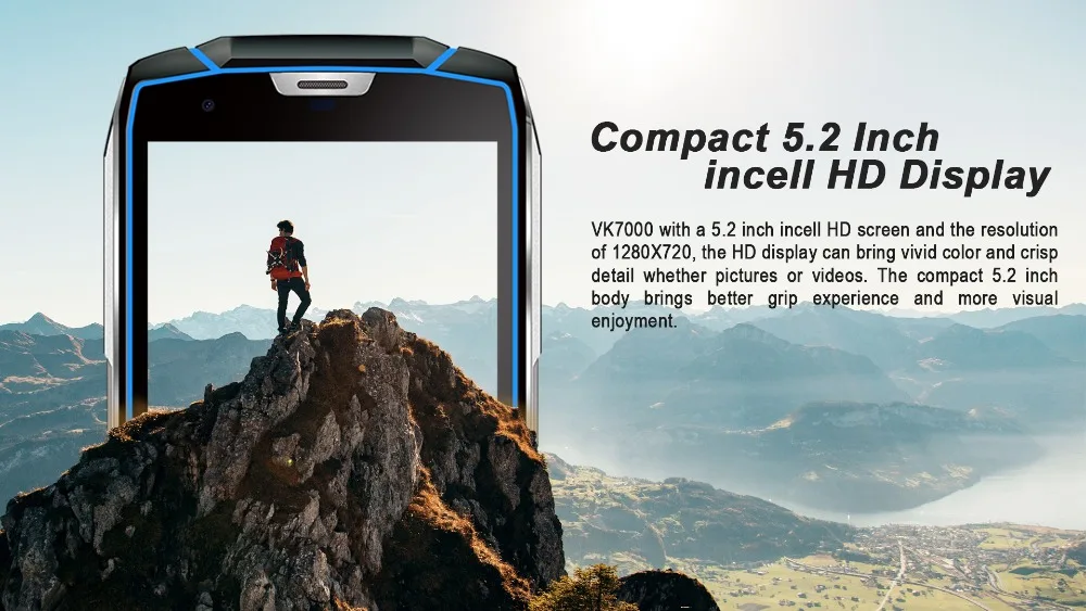 VKworld VK7000 IP68 водонепроницаемый смартфон 5," MTK6750T Восьмиядерный Android 8,0 мобильный телефон с двумя sim-картами отпечаток пальца 4 Гб ram 64 Гб rom