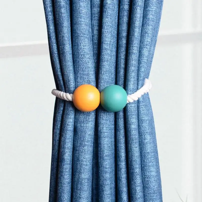 2 шт./лот европейский стиль магнитные занавески с пряжками деревянные бусины