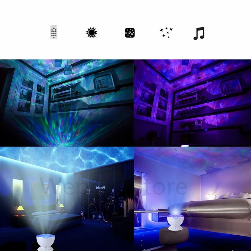 Проектор с радужной волной и дистанционным управлением светодиодная лампа USB