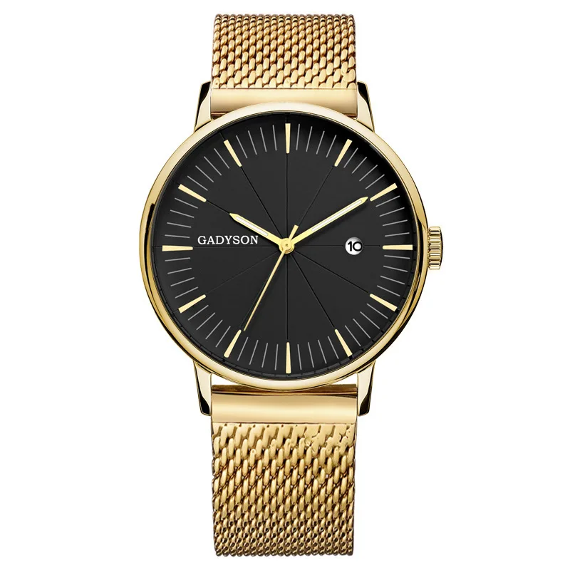 Ultra Thin Watch Men's Quartz Wristwatches Top Brand Luxury Casual Steel Mesh Date Waterproof Clock Male Relogio Masculino