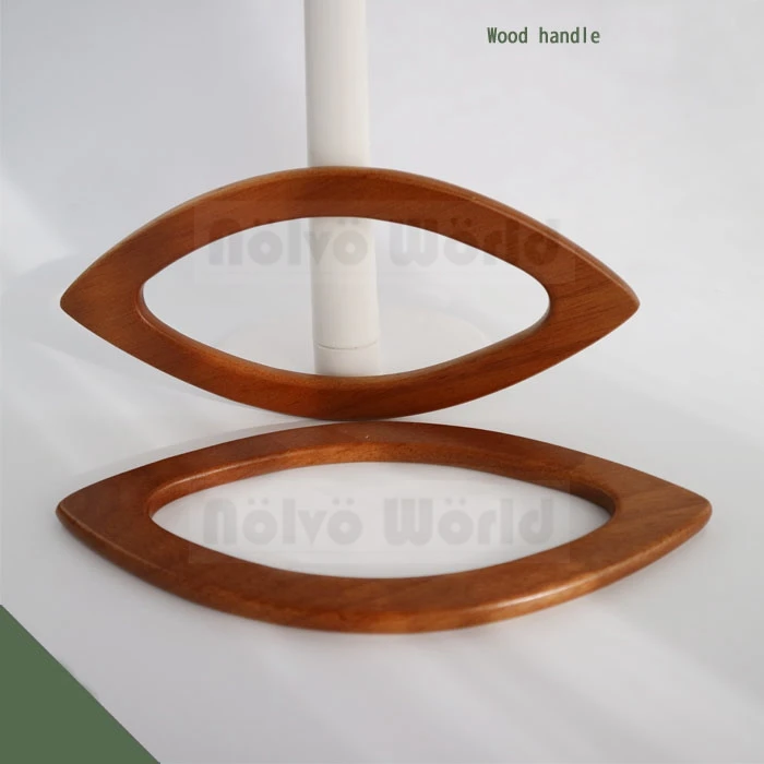 Light brown 1 пара = 2 шт., 4 цвета, 20X9,5 см, ручка в форме глаза из натурального дерева для вязаных сумок, хорошая деревянная вешалка, просто вязание крючком, ручки для сумок - Цвет: Light brown