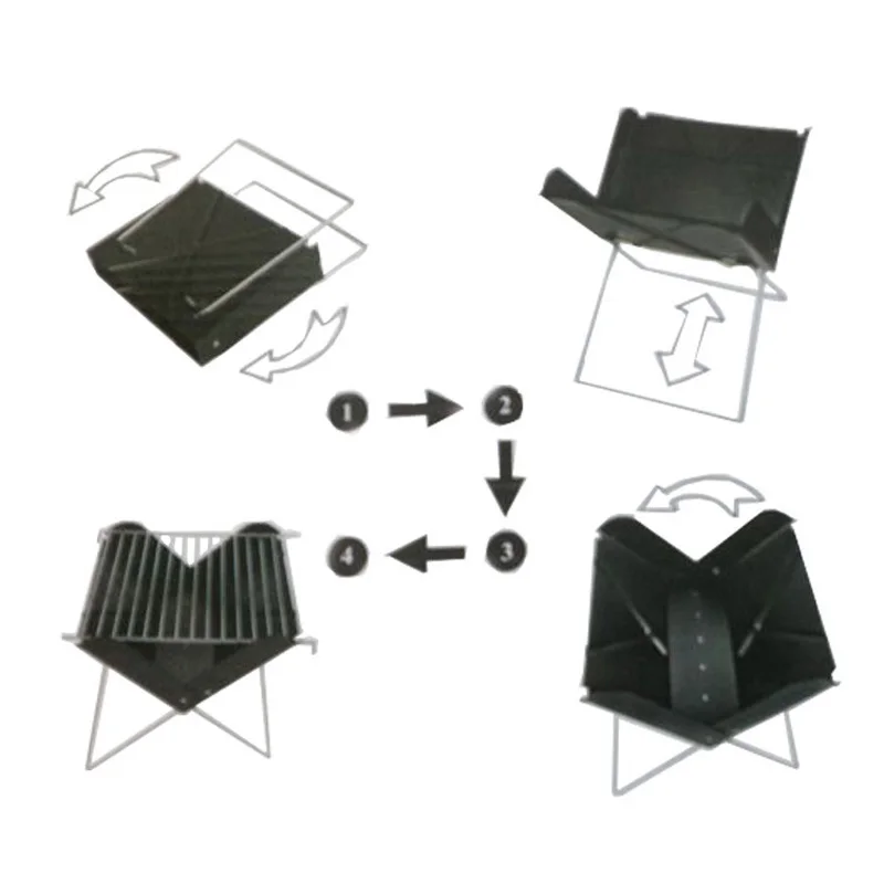 Портативный складной гриль для барбекю с древесным углем съемный улицы легко