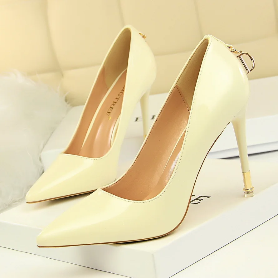 Женские туфли-лодочки на высоком каблуке-шпильке женская обувь из лакированной