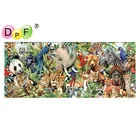 Алмазная вышивка DPF, Круглая Полная Алмазная картина сделай сам, Настенная Наклейка животные из зоопарка, вышивка крестиком, картина для украшения стен