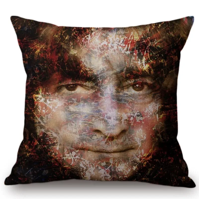 Наволочка для подушки из хлопка и льна с изображением знаменитостей|cushion cover|painting