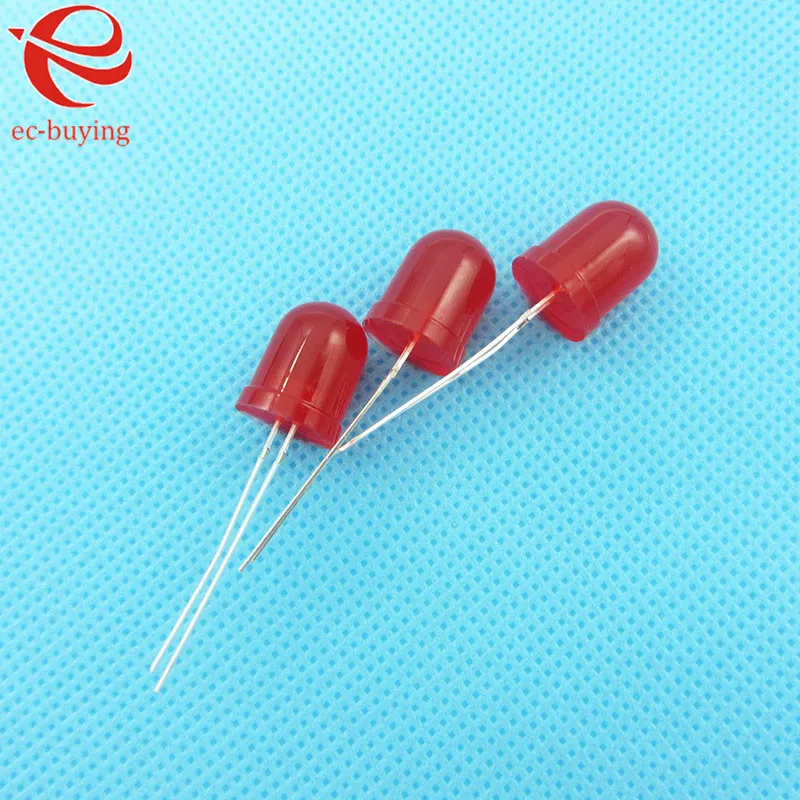 10 мм светодиодный красный диффузор круглые светоизлучающие диоды лампа Bead DIP Plug in