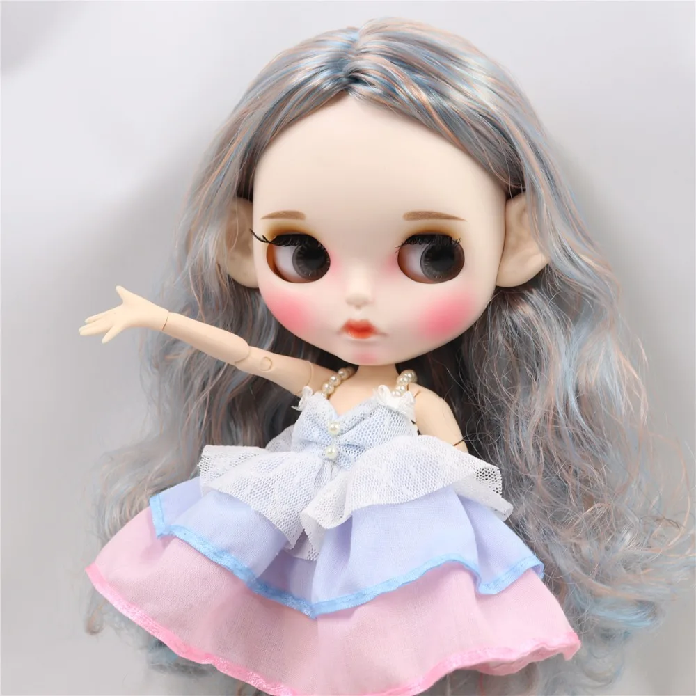 Фабрика blyth кукла 1/6 bjd белая кожа тела синий микс золотые волосы Новые матовые