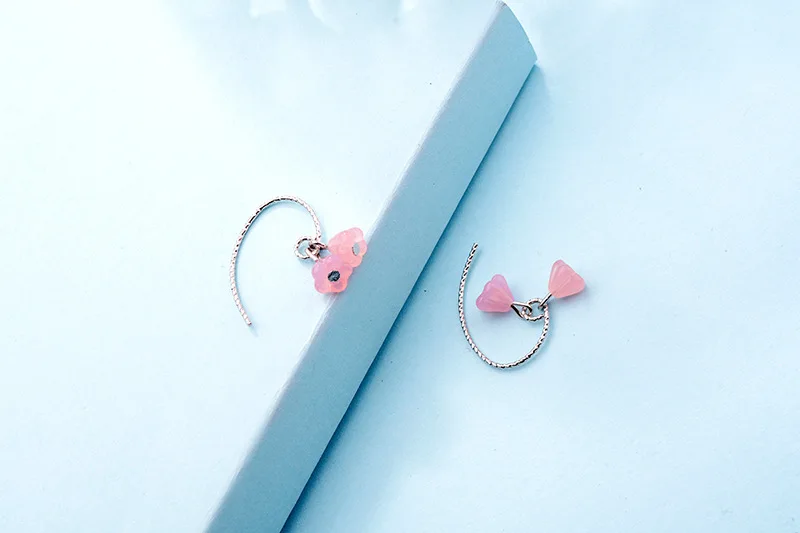 Lovely Sweet Pink Mini Sakura Earring Studs for Women Girls Simple Cute Korean Style Wholesale Jewelry Accessaries | Украшения и