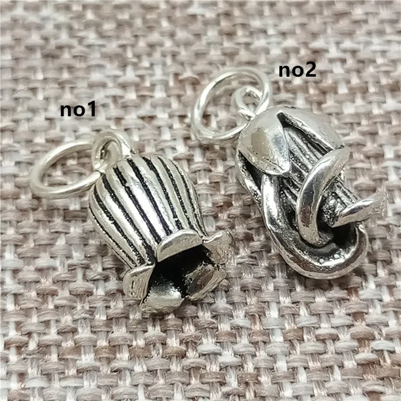 Подвески с цветком Утренней славы из серебра 925 пробы для браслета